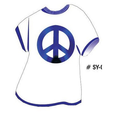 Peace Sign T-Shirt Acrylic Coaster w/Felt Back