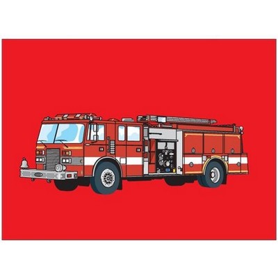 Fire Truck Rectangle Badge w/ Bar Pin (2"x3")