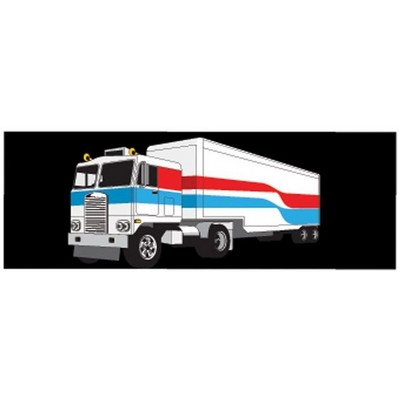Semi Truck Panoramic Metal Photo Magnet (1 5/8"x4 5/8")