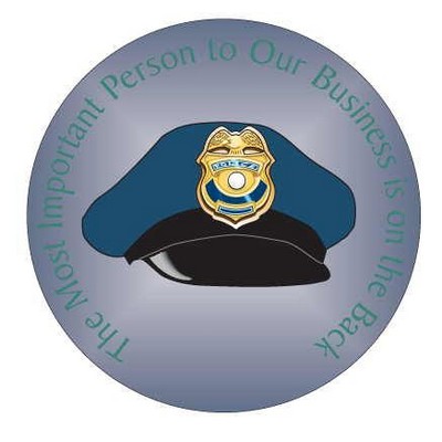 Police Cap Photo Hand Mirror (2½" Diameter)