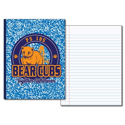 4 Color Padded and Stripped Composition Notebook (100 Sheet)