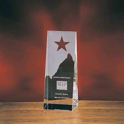8" Star On Wedge Crystal Star Award