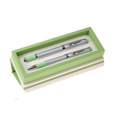 Pastel Green Ball Pen and Roller Ball Pen Set