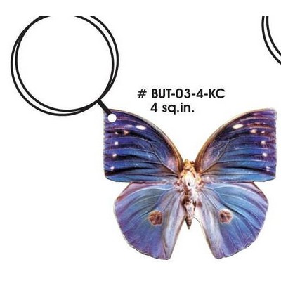 Blue Butterfly Keychain w/Mirrored Back (4 Square Inch)