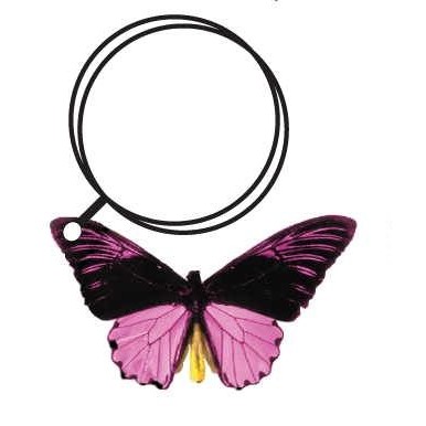 Black & Purple Butterfly Key Chain w/Mirrored Back (3 Square Inch)