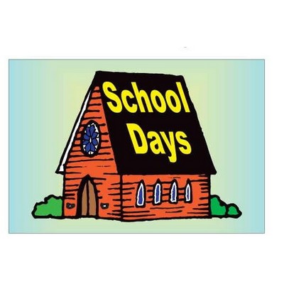 School Days House Rectangle Metal Photo Magnet (2"x3")