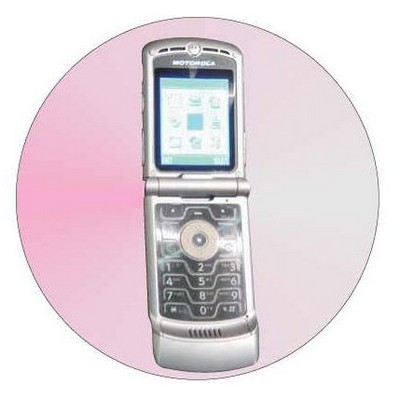 Cell Phone Round Metal Photo Magnet (2 1/2")