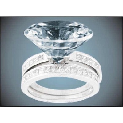 Diamond Ring Rectangle Metal Photo Magnet (2"x3")