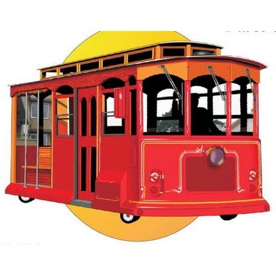 Cable Car Acrylic Coaster w/Felt Back