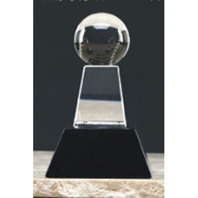 5" Optical Crystal Baseball Award