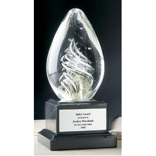 4" Gold Dust Spiral Glass Award
