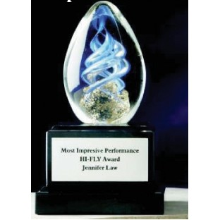 Spectra Hand Blown Spiral Glass Award