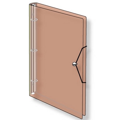 1 1/2" Three Ring Binder W/ Silver Ball & Elastic Closure