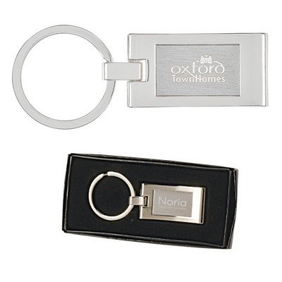 Sterling Silver Plated Rectangle Keyring
