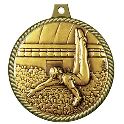 Stock Medal w/ Rope Border (Gymnastics Male) 2 1/4"