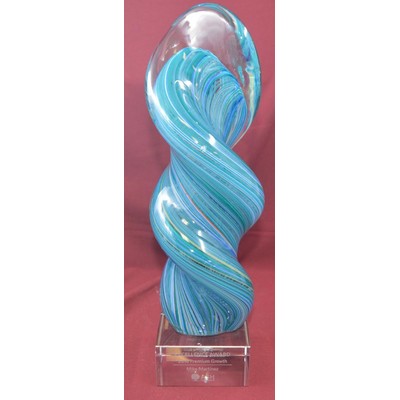 Art Glass Sculpture - Twisted Column