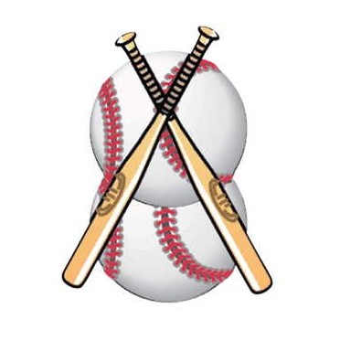 Baseballs & Bats Gift Shop Magnet w/ Full Magnetic Back (10 Square Inch)