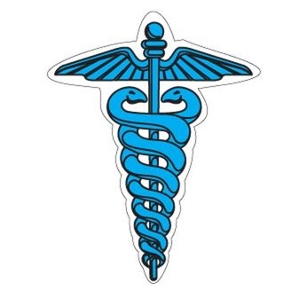Caduceus Executive Magnet w/ Full Magnetic Back (10 Square Inch)