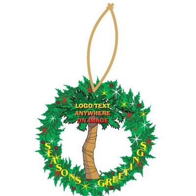 Palm Tree Executive Wreath Ornament w/ Mirrored Back (2 Square Inch)