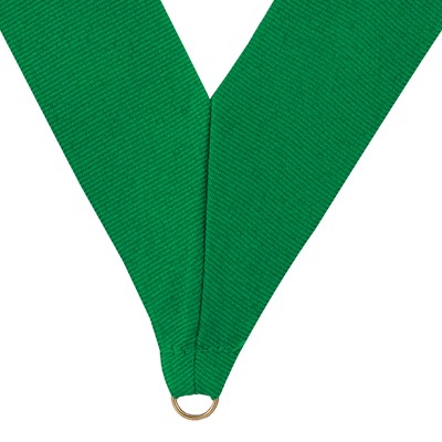 1½" Wide V-Neck Green Ribbon w/Metal Ring