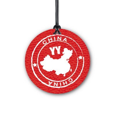 Full Color Write On Tag w/ Flexible Plastic Loop Strap (Circle 4.5")