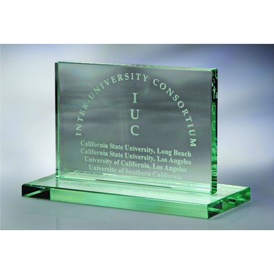 Jade Horizontal Rectangle Glass Award (7"x 5")