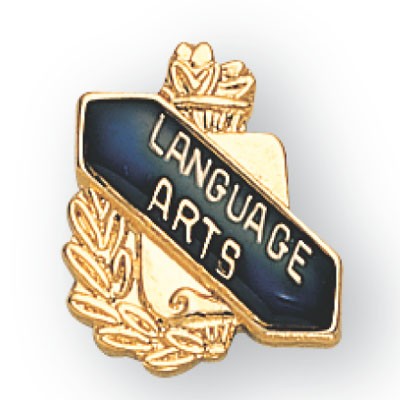 Enameled & Epoxy Domed Scholastic Award Language Arts Pin