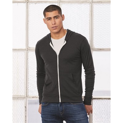 Bella+Canvas® Unisex Lightweight Hooded Full-Zip Sweater