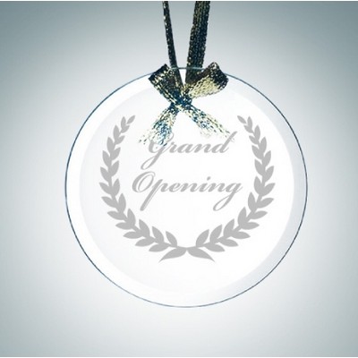 Beveled Circle Jade Glass Ornament