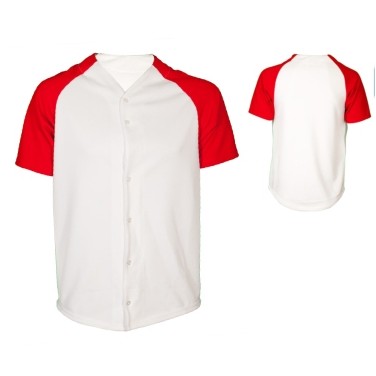 Youth Pro-Weight Mesh Pro-Style Full Button Jersey Shirt w/ Contrasting Sleeve