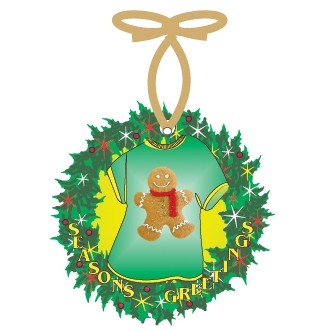 Gingerbread Man Promotional Wreath & T-Shirt Ornament (6 Square Inch)