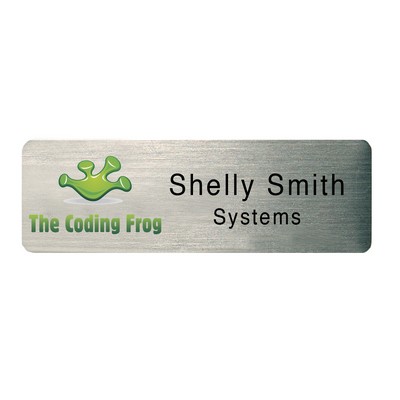Full Color Digital Printed Silver or Gold Aluminum Metal Badge