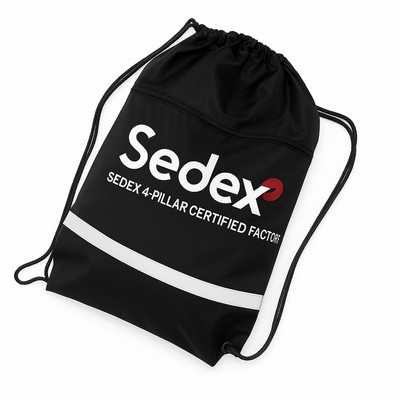 Drawstring Backpack with Zipper Pocket.