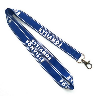 1" Wide Royal Blue Polyester Lanyard (25 mm)