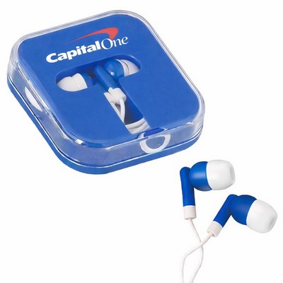 Ear buds in Square Plastic Case