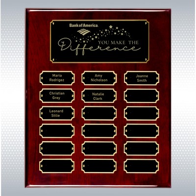 Rosewood Piano Finish 18 Plate Perpetual Plaque (10.5" x 13")