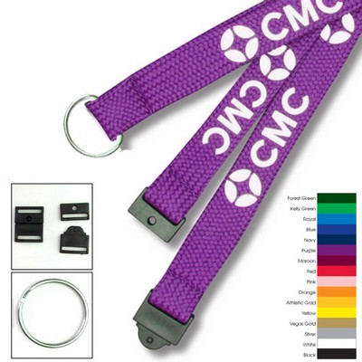 3/4" Polyester Lanyard with Metal Split Ring & Quick Release
