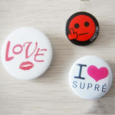 3 9/16" Round Shaped Tin Button