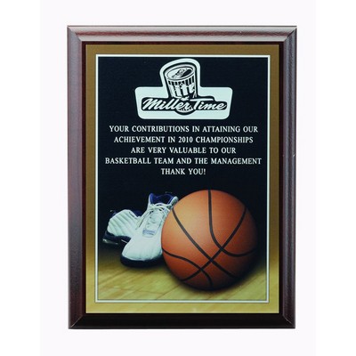 Basketball Photo Sports Plaque w/Laser Engraved Plate (9"x 12")