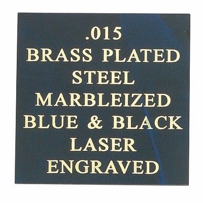 Marbled Blue/Black Brass Plated Steel Engraving Sheet Stock (12"x24")