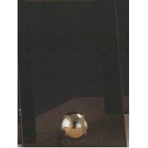 Smoked Glass Plaque Award w/Gold Baseball Accent & Gold Plastic Mounts (5"x7.5")
