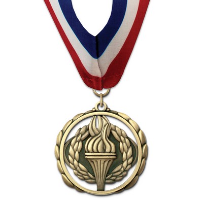 Victory ES Medal w/Stock Millennium Neck Ribbon (2 3/8")