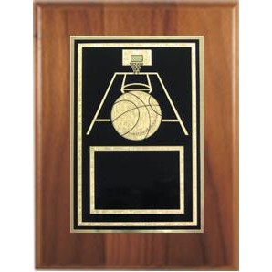 Cherry Plaque 6" x 8" - With a "Basketball" 4" x 6" Activity Plate