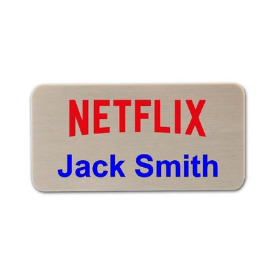Brushed Aluminum Name Badge (1.5"x3")
