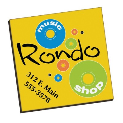 2 1/4 x 2 1/4 White Full Color Square Hardboard Magnet with Adhesive