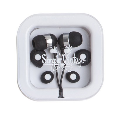 Earphones in Square Case
