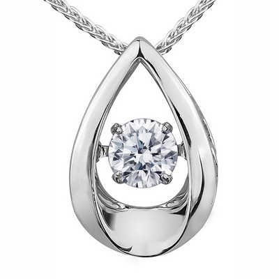 Canadian Diamond Solitaire Pendant in 10K White Gold (0.05 CT.)