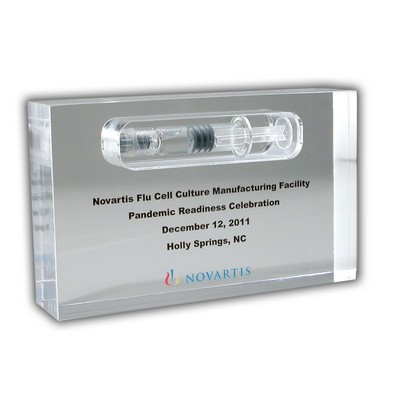 Rectangle Lucite® Embedment Award w/Entrapment (5" x 3" x 1 1/4")