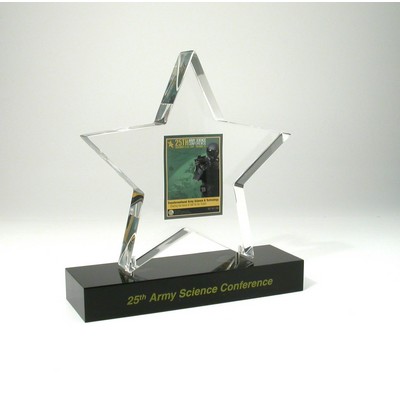 6" Star Lucite® Embedment Award w/Base