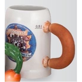 Stoneware Bavarian Mug w/Sausage Handle